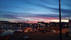 Cityscapes dusk blue skies