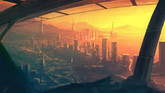 Cityscapes futuristic artwork Gary