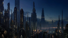 Cityscapes futuristic buildings