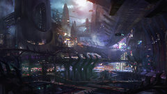 Cityscapes futuristic fantasy art