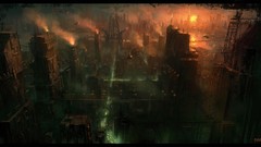 Cityscapes futuristic Industrial spaceships