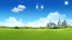 Cityscapes grass buildings skyscapes