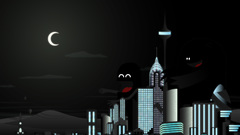 Cityscapes moon buildings