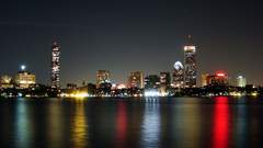 Cityscapes night buildings Boston