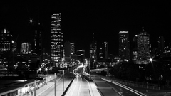 Cityscapes night buildings grayscale