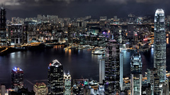 Cityscapes night buildings Hong