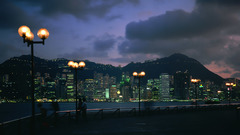 Cityscapes night buildings Hong