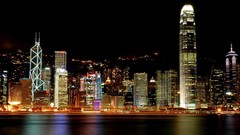 Cityscapes night buildings Hong