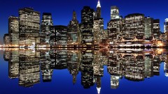 Cityscapes night buildings reflections
