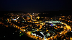 Cityscapes night lights buildings