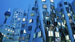 Cityscapes night lights buildings