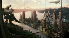 Cityscapes Robots futuristic fantasy