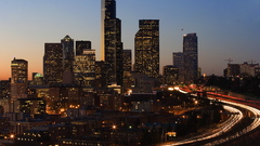 Cityscapes skylines buildings night