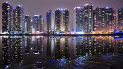 Cityscapes skylines buildings reflections