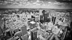 Cityscapes Skyscrapers monochrome tilt-shift
