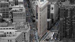 Cityscapes tilt-shift selective coloring