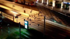 Cityscapes tilt-shift trains