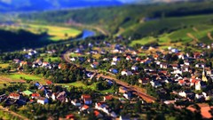 Cityscapes towns tilt-shift