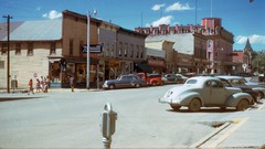 Cityscapes vintage cars buildings