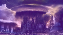 Cityscapes Violet buildings apocalyptic