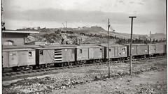 Civil war grayscale trains old west