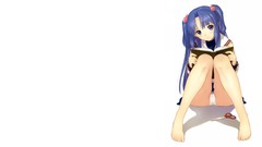 Clannad blue hair long hair anime girls school uniforms tony 