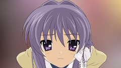 Clannad fujibayashi kyou Anime anime girls purple hair gradient