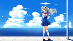 Clannad sakagami tomoyo Anime anime girls knees together socks