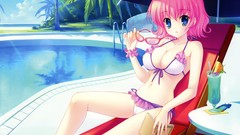 Cleavage bikini himezono risa swimsuits camel toe erect nipples 