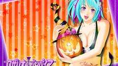 Cleavage blue hair Kurono