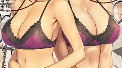 Cleavage glasses brown eyes