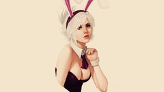 Cleavage League of Legends artwork bunny suit bunny ears bunny 