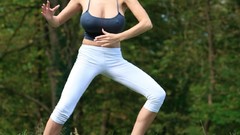 Cleavage yoga huge boobs Jordan Carver