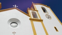 clocks cross bell low-angle