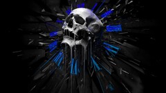 clocks skull time digital art