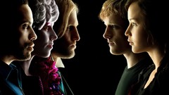 Close-up black background Actors faces blondes lenny kravitz 