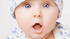 Close-up blue eyes baby