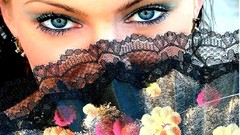 Close-up blue eyes fans