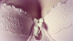 Close-up bra cleavage boobs