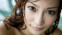 Close-up brown eyes asians