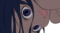 Close-up crazy smiling anime girls