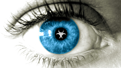 Close-up eyes blue eyes