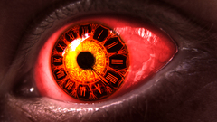 Close-up eyes clocks