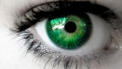 Close-up eyes green eyes