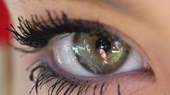 Close-up eyes reflections