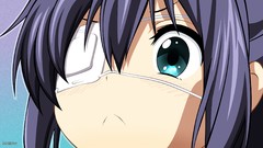 Close-up faces blush anime girls short hair bangs purple hair 