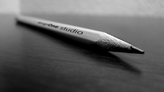Close-up grayscale monochrome Pencils