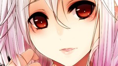 Close-up lips red eyes faces pink hair long hair anime girls 