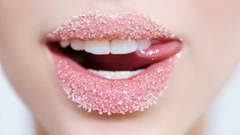 Close-up lips sugar Salt