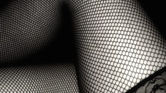 Close-up monochrome legs stockings